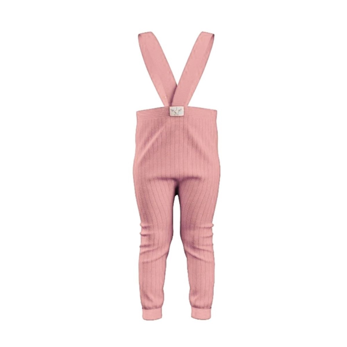 Organic Knitted Baby Tight with Suspenders Pink